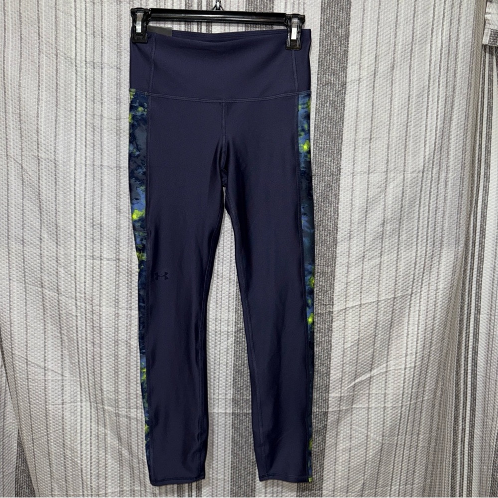 Under Armour Navy Leggings with Blue and Green Accents